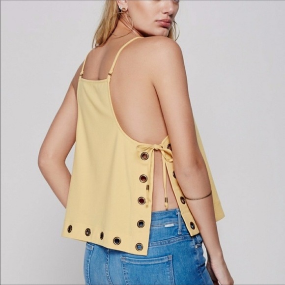 Free People Tops - Free People yellow grommet eyelit tank